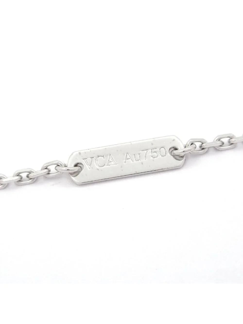 Van Cleef & Arpels Necklace Vintage Alhambra 18k White Gold Diamond Holiday